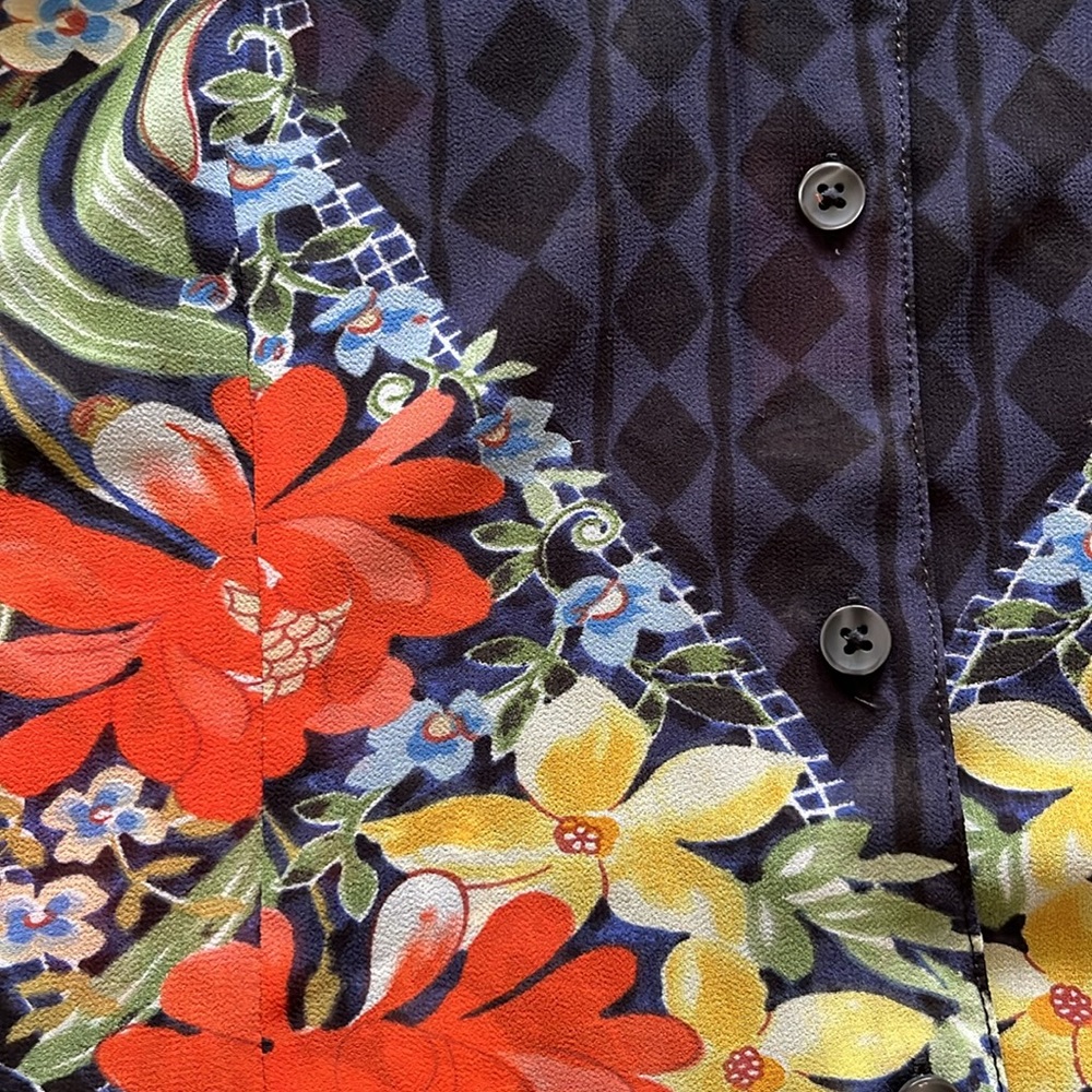 Cabi Small Sheer Colorful Tailored Button Down Lo… - image 7